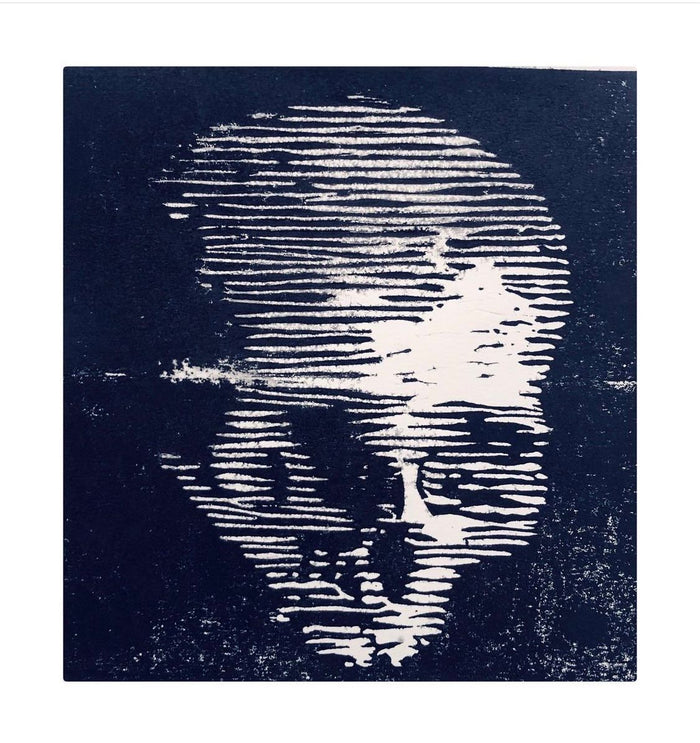 Skull Lino Print